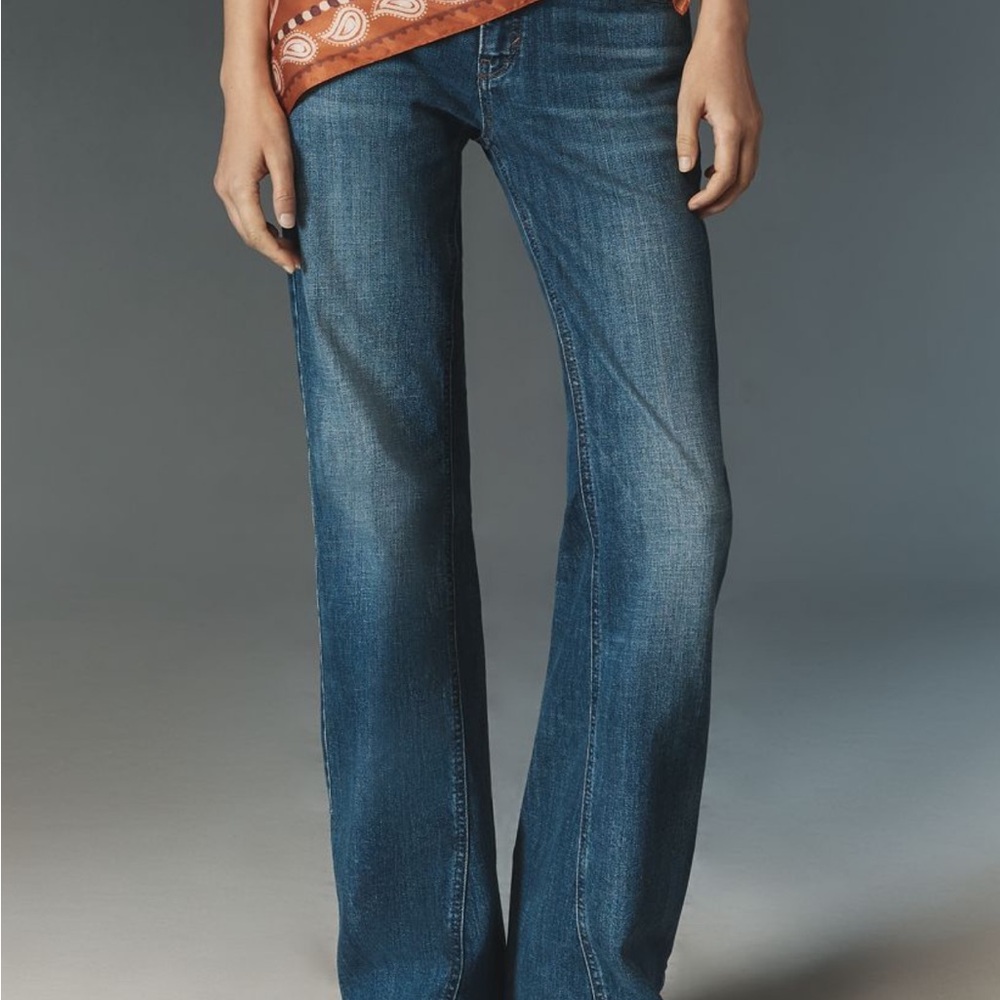 NWT Pilcro Dark Blue Flare Jeans. Anthropologie